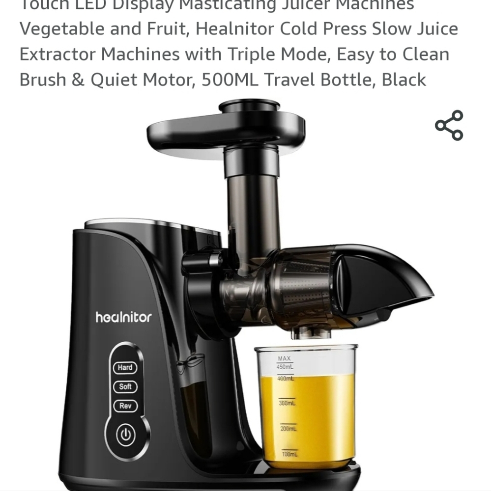 Touch LED Display Masticating Juicer Machines Vegetable and Fruit, Healnitor Col
